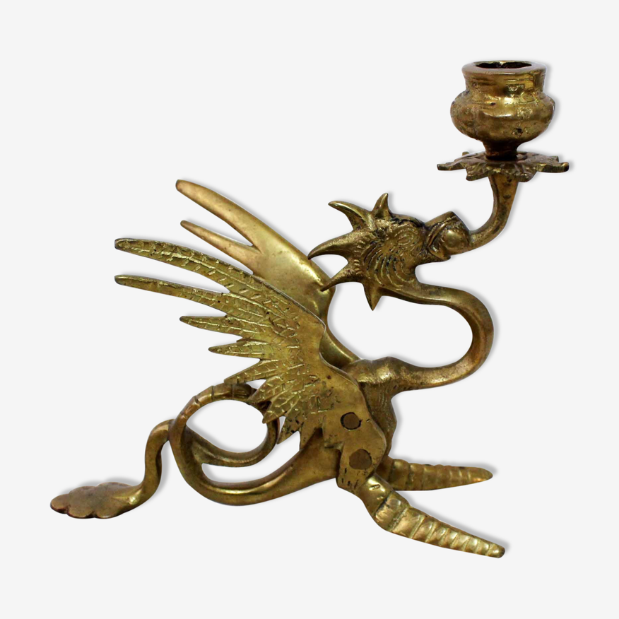 Bougeoir "dragon" en bronze | Selency