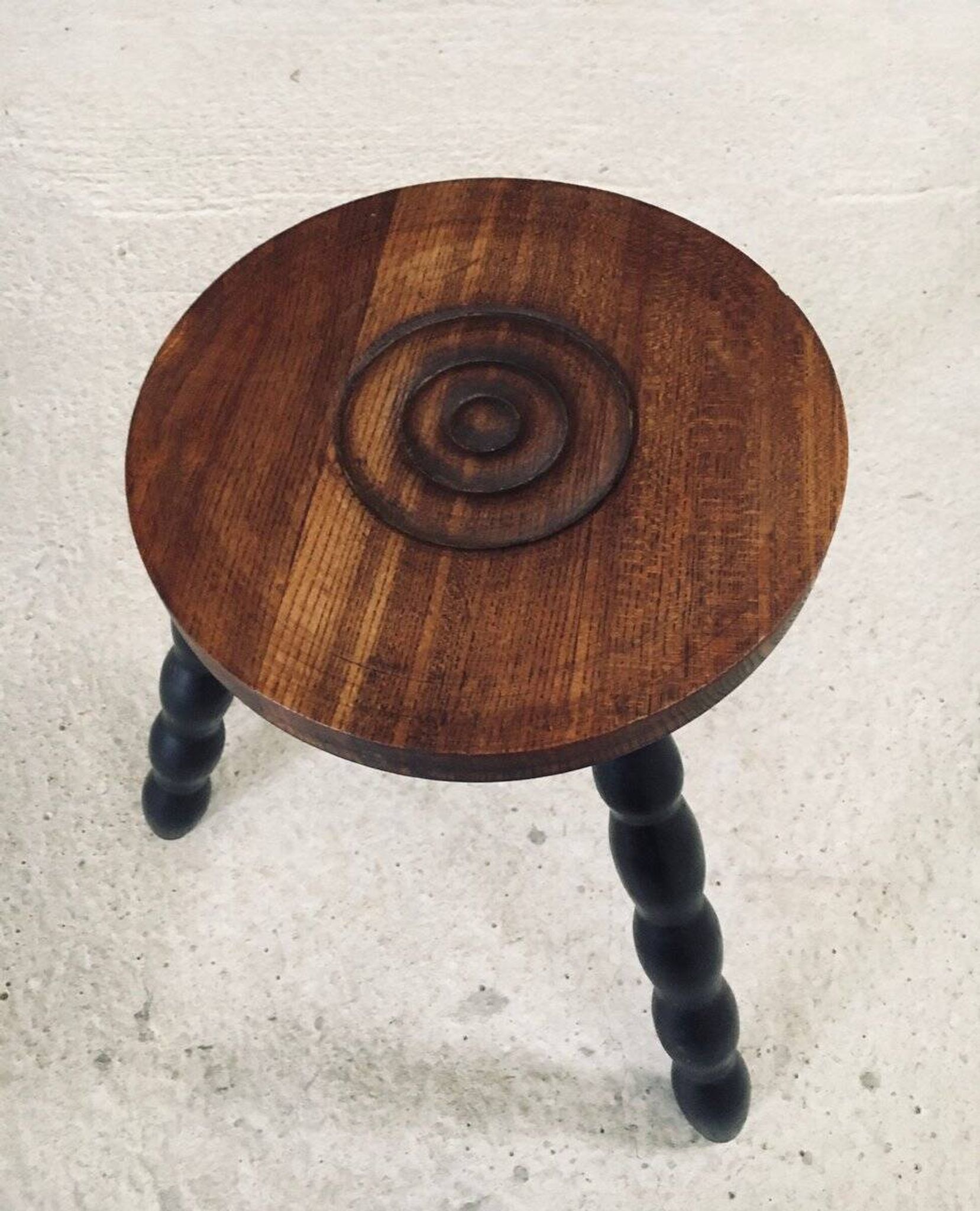 French Bobbin Tripod Stool, 1940s