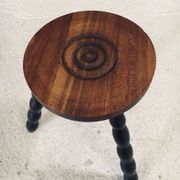 French Bobbin Tripod Stool, 1940s