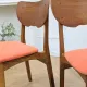 Pair of vintage orange Scandinavian chairs