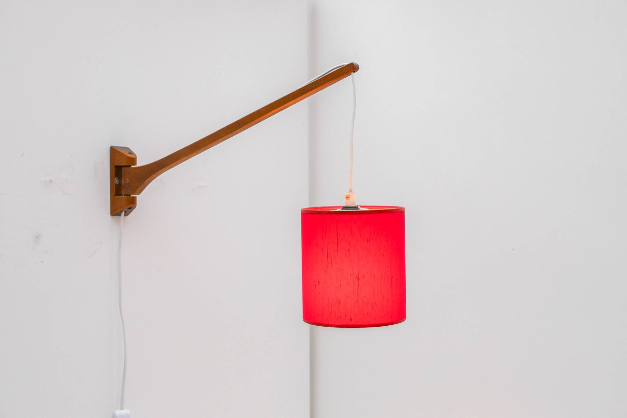 Scandinavian Mid-Century modern Wall lamp/swing teak lamp