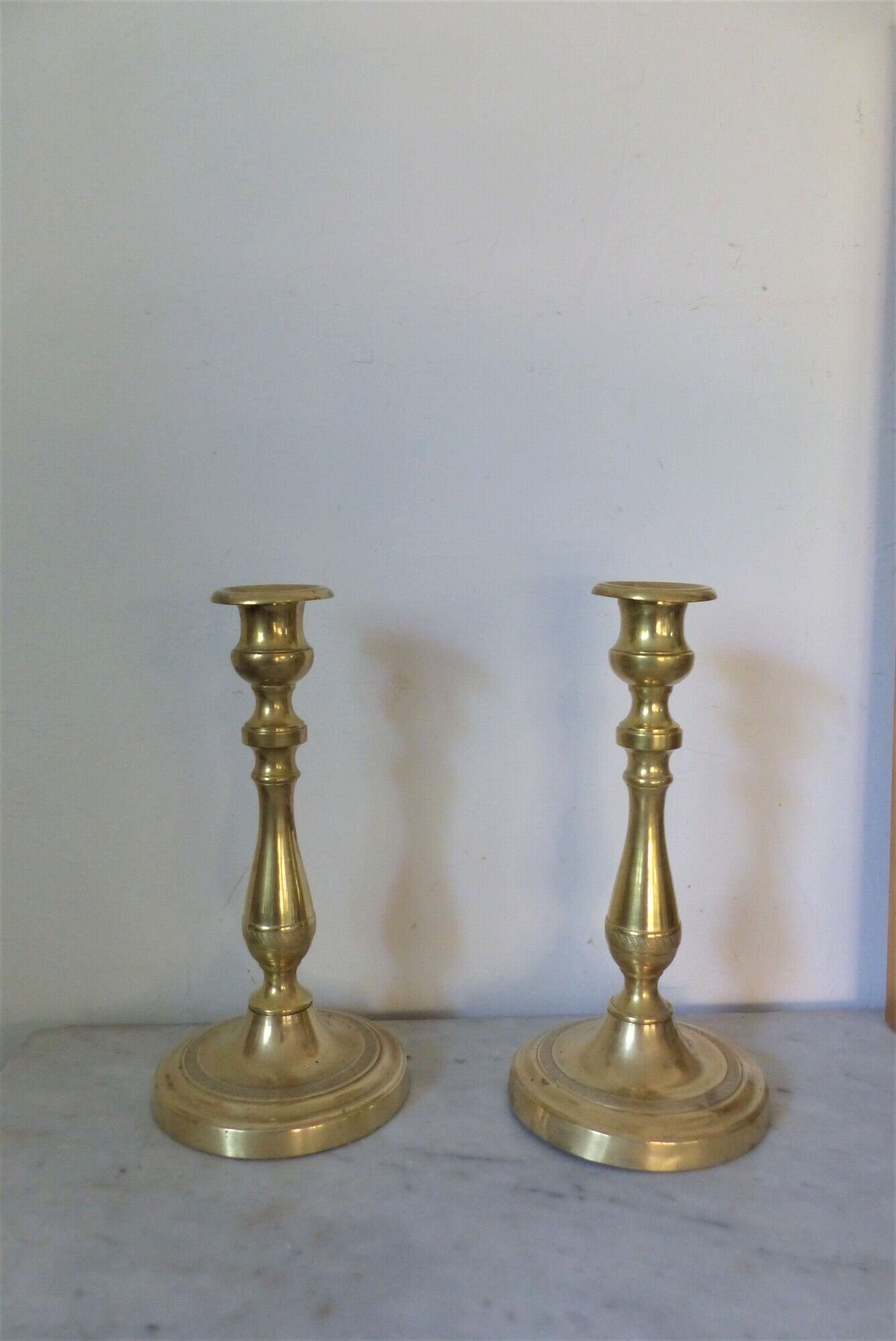 Pair of brass candlesticks early 20th century