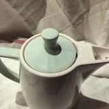 Vintage French large coffee pot in light green ceramic