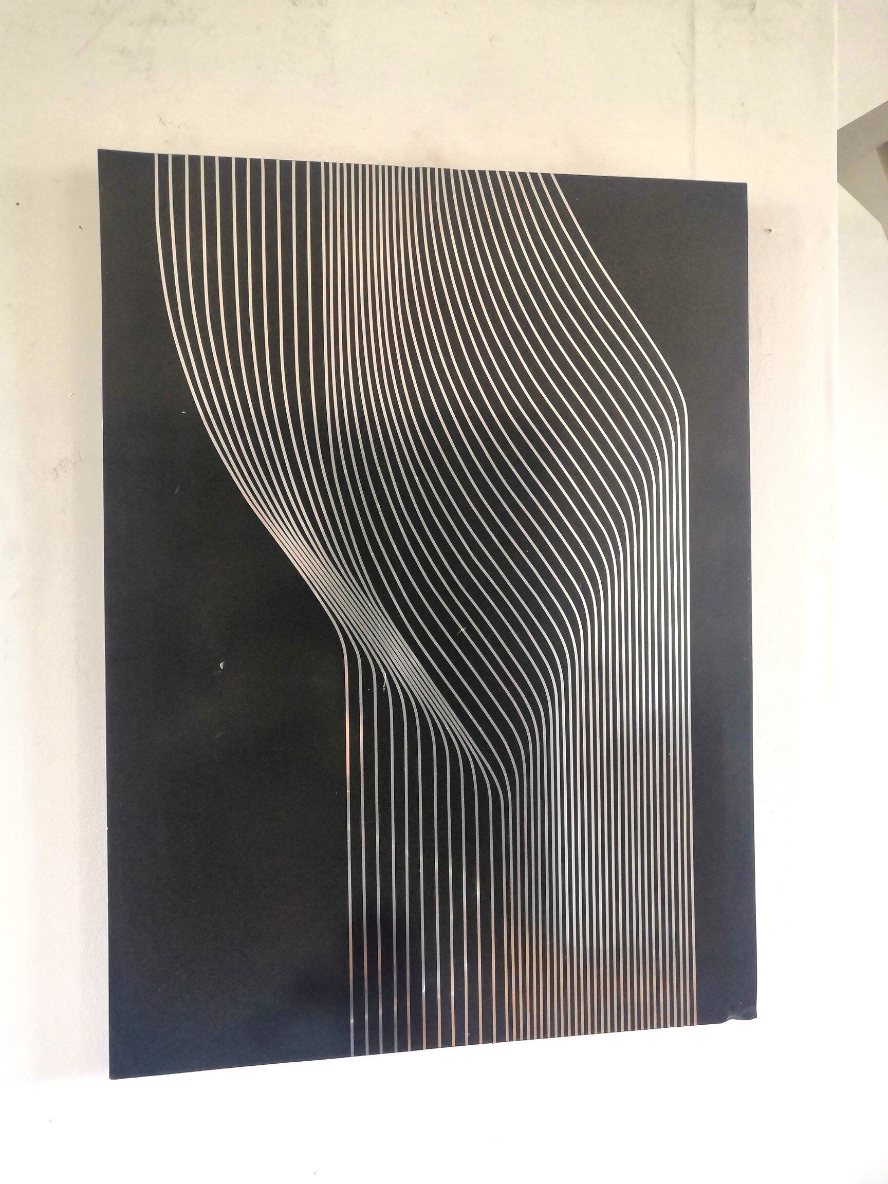 Vintage kinetic table on stainless steel plate