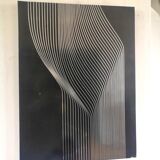 Vintage kinetic table on stainless steel plate