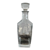 Smooth glass decanter with square base