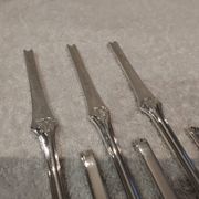 6 silver-plated metal lobster picks by Christofle Malmaison, 18cm