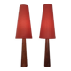 Mid-Century Filigree Danish Teak Table Lamps, 1950s, Set of 2