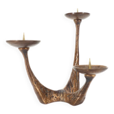 Vintage brutalist bronze candlestick Kunsthaus Kopp 1960s