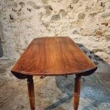 Vintage walnut folding table – France, 1930s, on casters