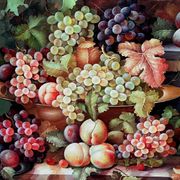 Still life with fruits. Oil on canvas. Signed.