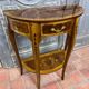 Console demi-lune Louis XV en marqueterie, style italien