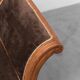 Vintage bench in brown velvet and carved wood, 1950s modernism