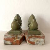 Paire de serre-livres Art déco pigeons