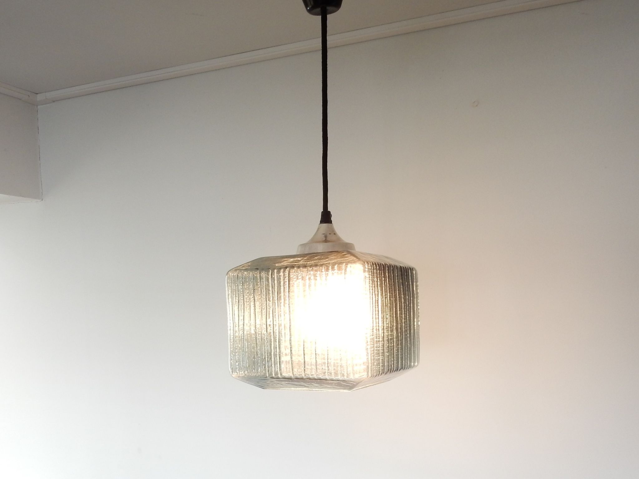 Double glass pendant lamp 1960