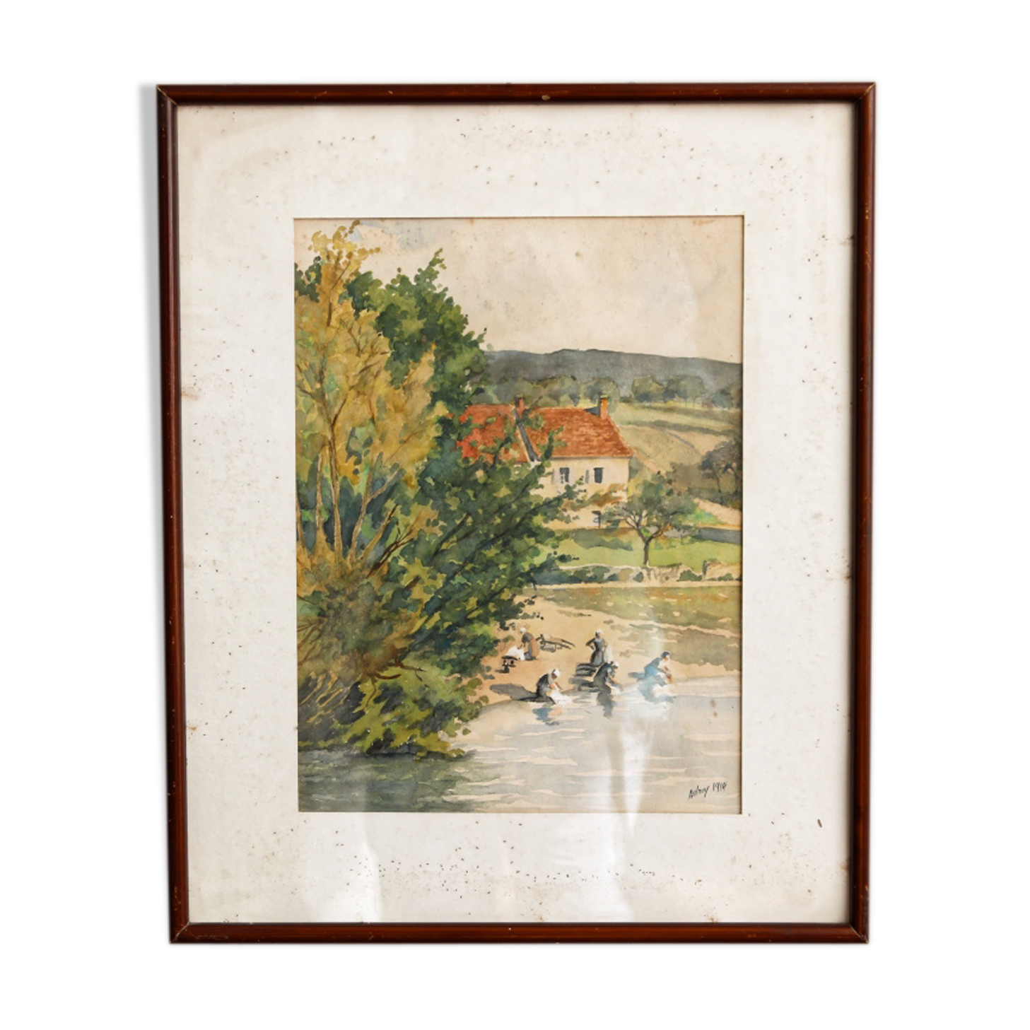 Watercolour - Les lavandières, 1914