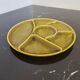 Set of 6 Gien green earthenware compartment plates with original box - Fondue & stone grill
