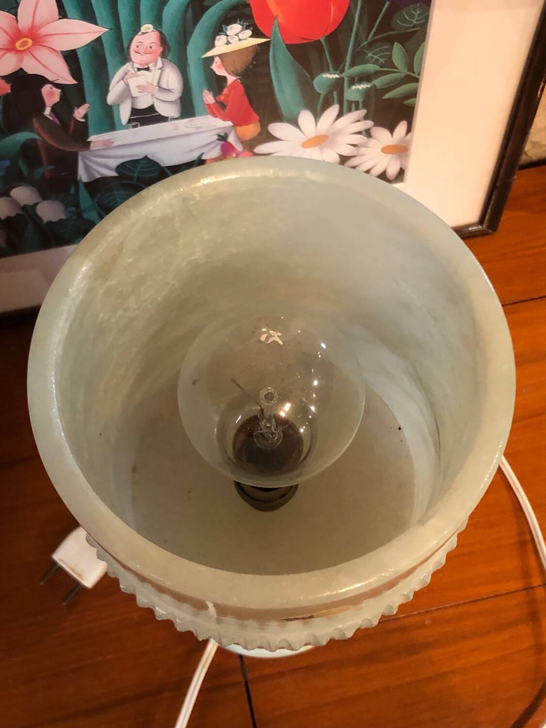 Magnificent vintage alabaster lamp from the 70s