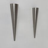 Vintage wall light pair, metal, France, 1980.