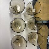 Set of 6 vintage smoked glass glasses