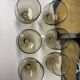 Ensemble de 6 verres vintage verre fumé