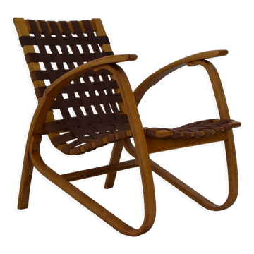 Fauteuil en bois de hêtre courbé, design Jan Vaněk, années 1930.