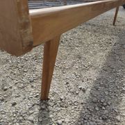 Vintage bed with compass feet from the 1950s