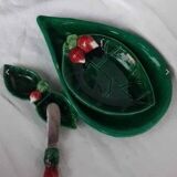 Decorative earthenware set with radish motif – vintage