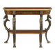 Masterpiece Floral Demilune Console Table with Horse Head Legs by Powell