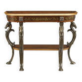 Masterpiece Floral Demilune Console Table with Horse Head Legs by Powell