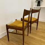 Set of 2 Danish chairs 1960 in teak and beech