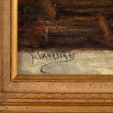 Floral composition in basket by H. Vaneyck- dated 1895