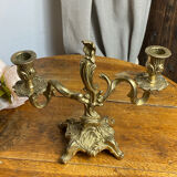 Two-arm chandelier, rocaille style, in bronze