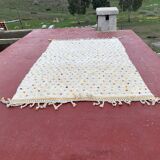 Beni Ouarain rug 300x200 cm – Natural wool with multicoloured patterns,