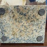 Ancient statue of the Virgin Mary – patinated cast on a marble base