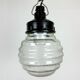 Industrial Bakelite Pendant Light with Ribbed Glass, 1970s