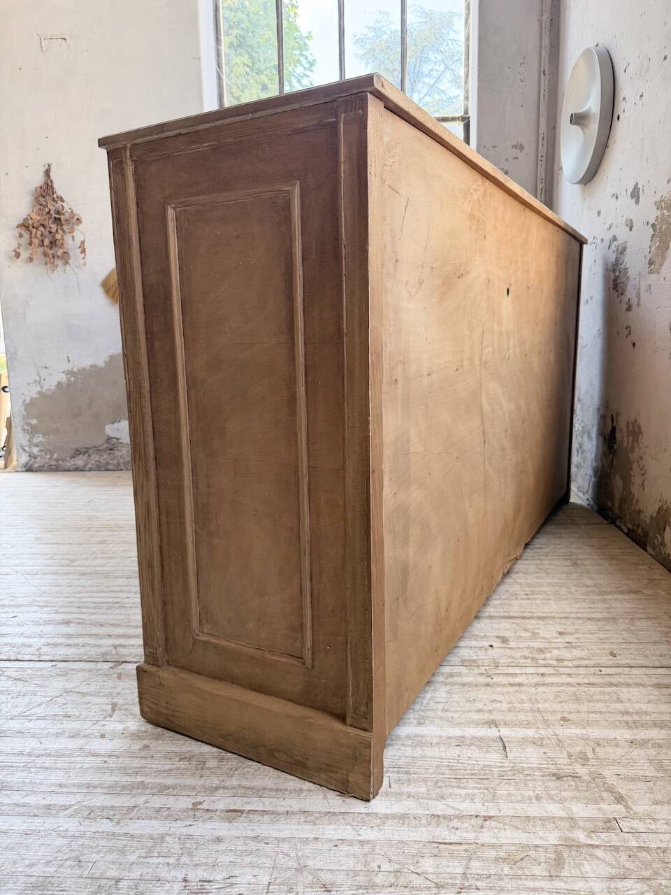 Meuble de métier à casiers en chêne, 1900