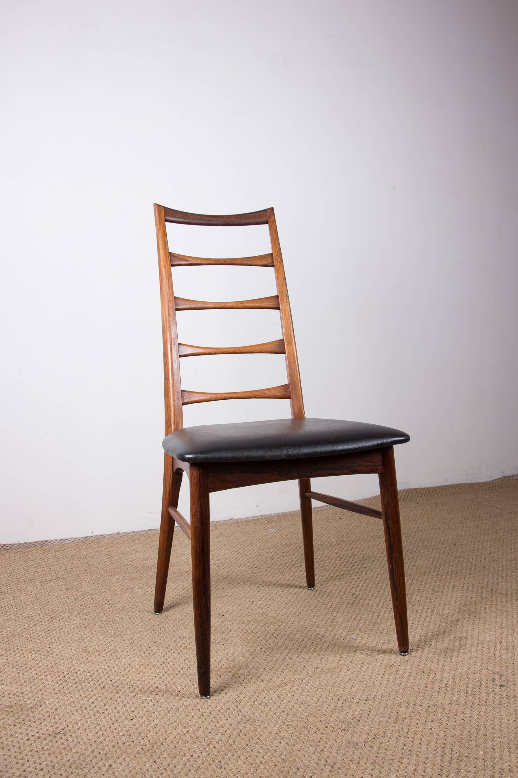 Set of 4 Danish Liz chairs in rosewood by Niels Kofoed, 1960s.