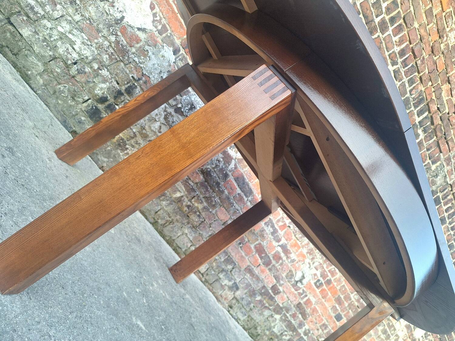 Table et ses 6 chaises vintage en orme, meubles design scandinave