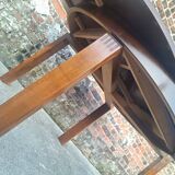 Table and its 6 vintage elm chairs, Scandinavian design furniture