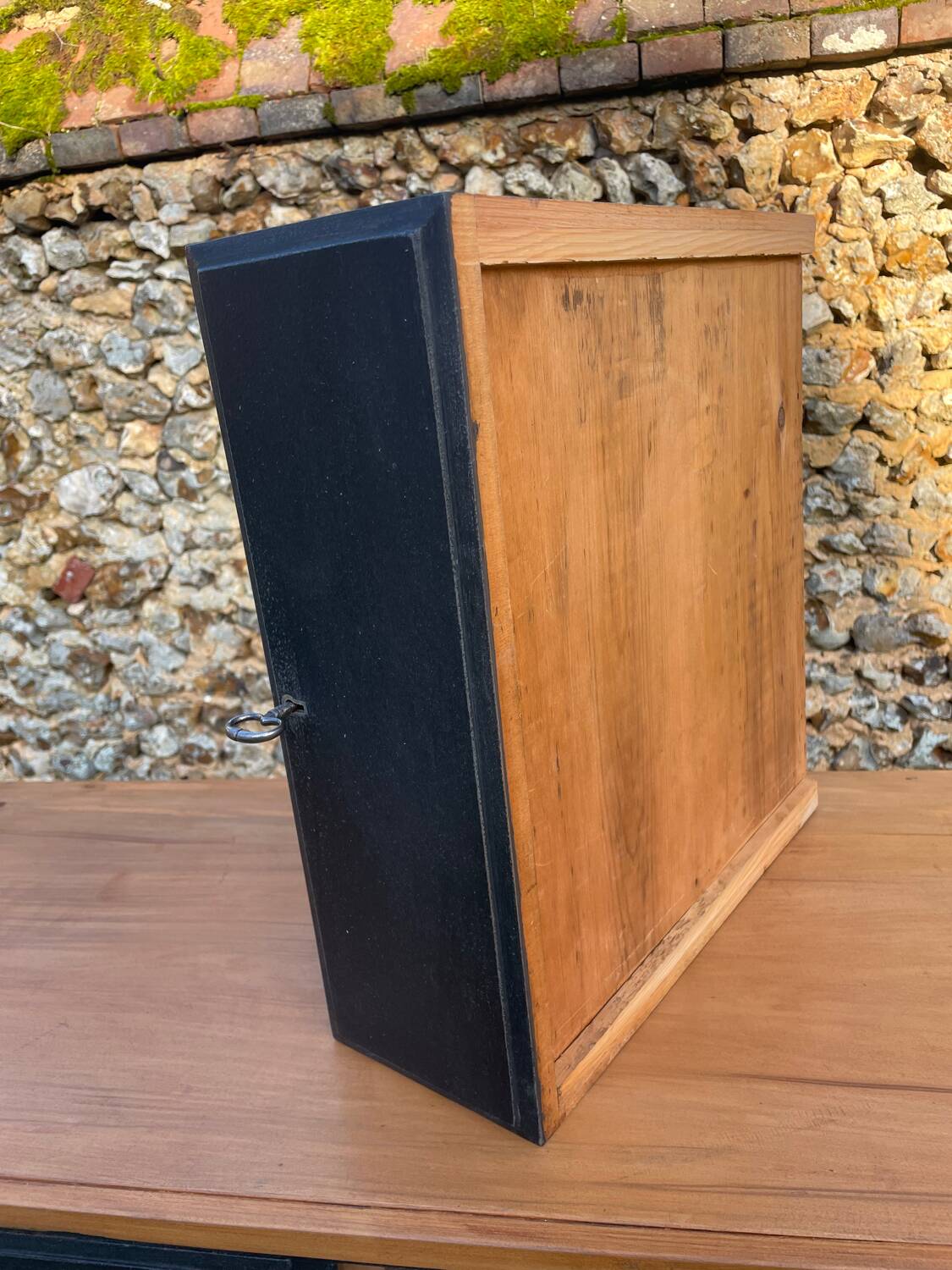 Vintage black patina chest of drawers