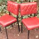 Series of 4 red chairs in skai