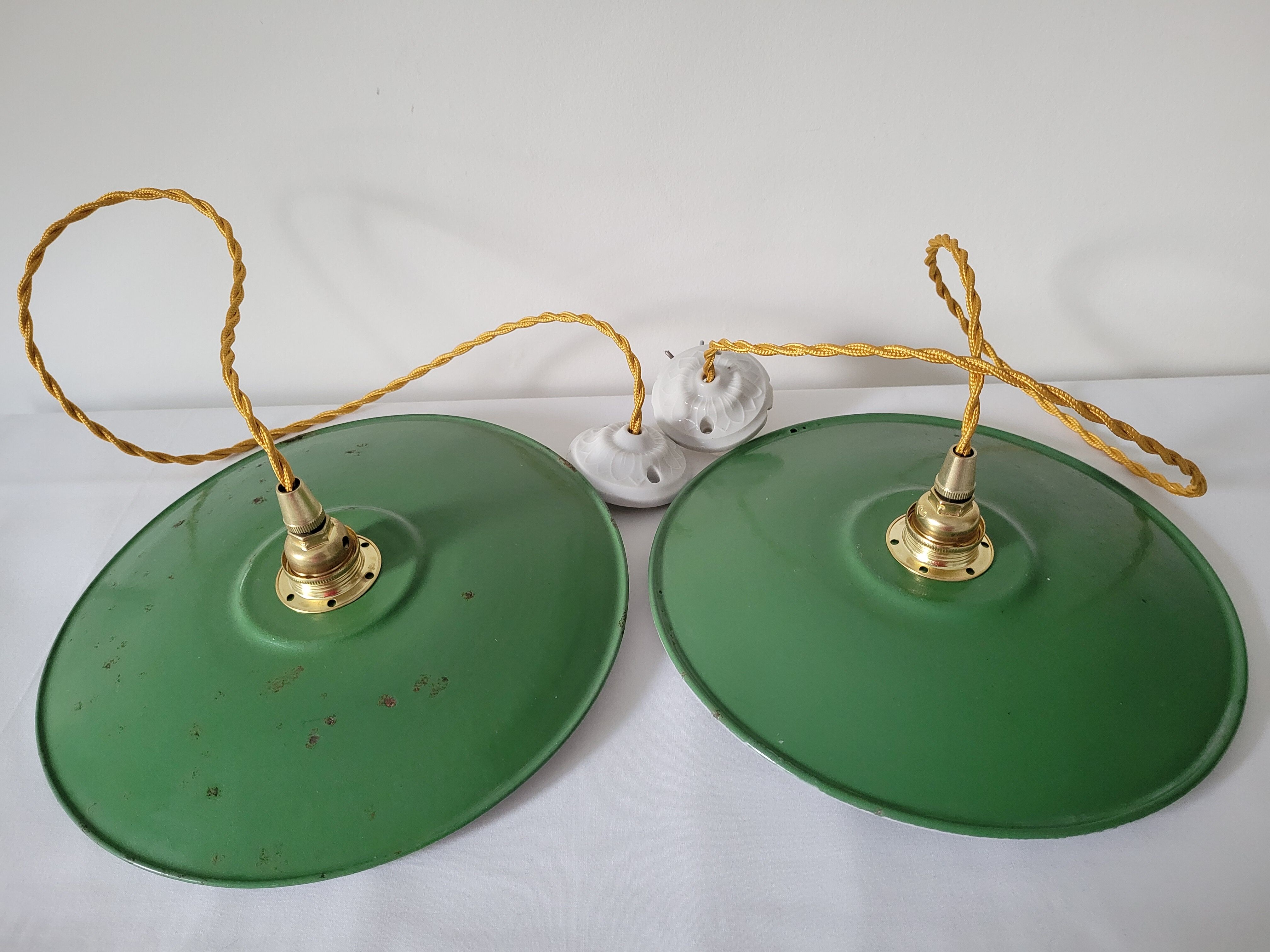 Pair of enamelled suspensions