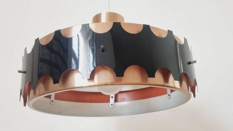 Grand pendentif mid-century, Jo Hammerborg, Danemark, années 1970