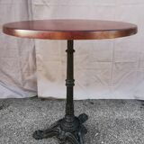Vintage bistro side table with brown top