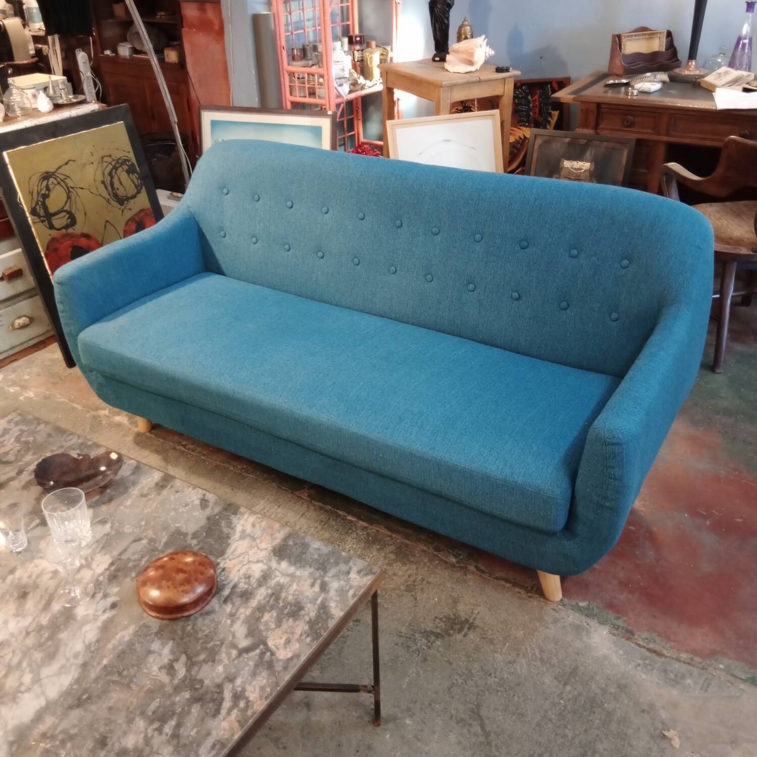 Vintage blue sofa