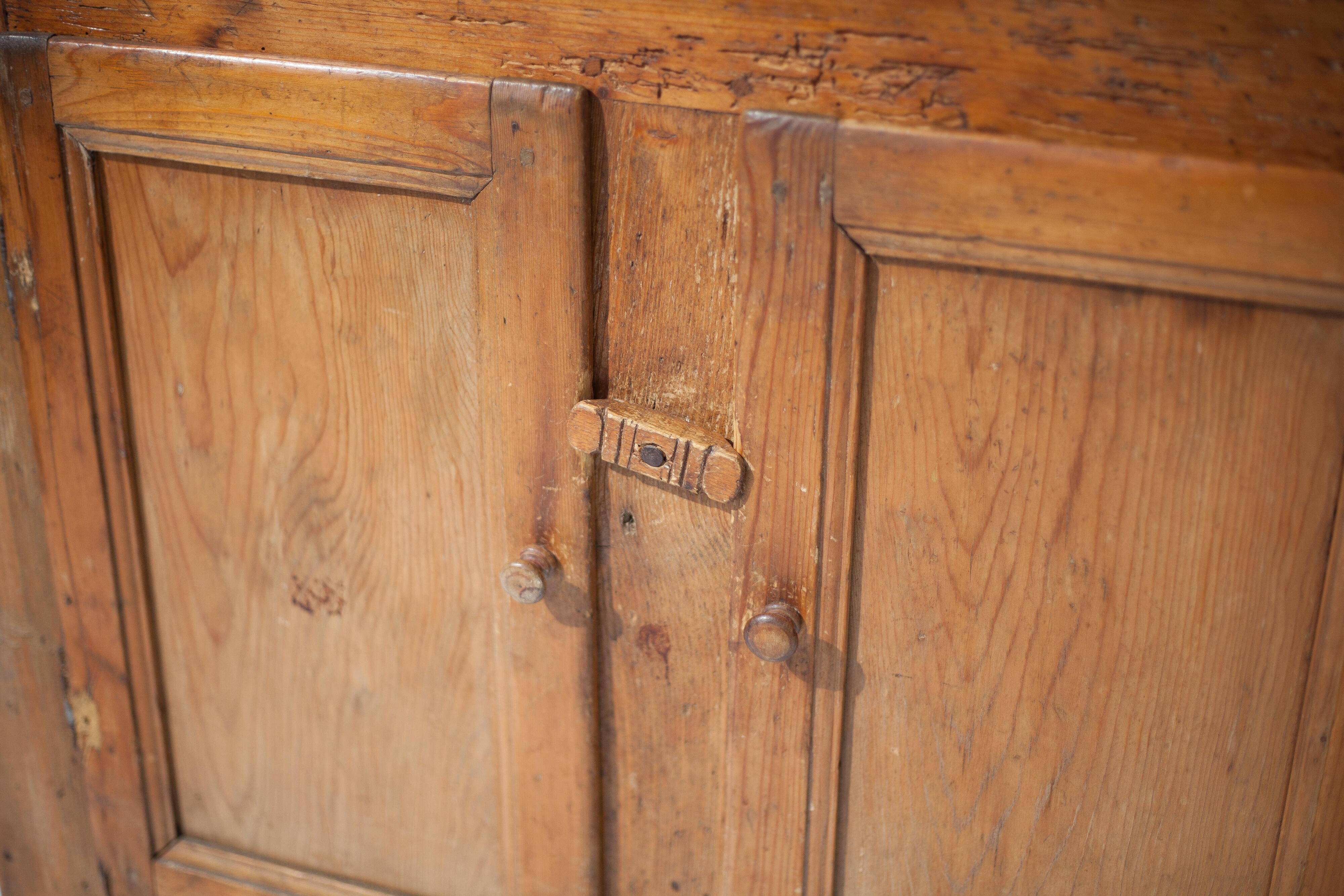 Vintage wooden furniture, sideboard, Savoyard dresser, storage furniture.