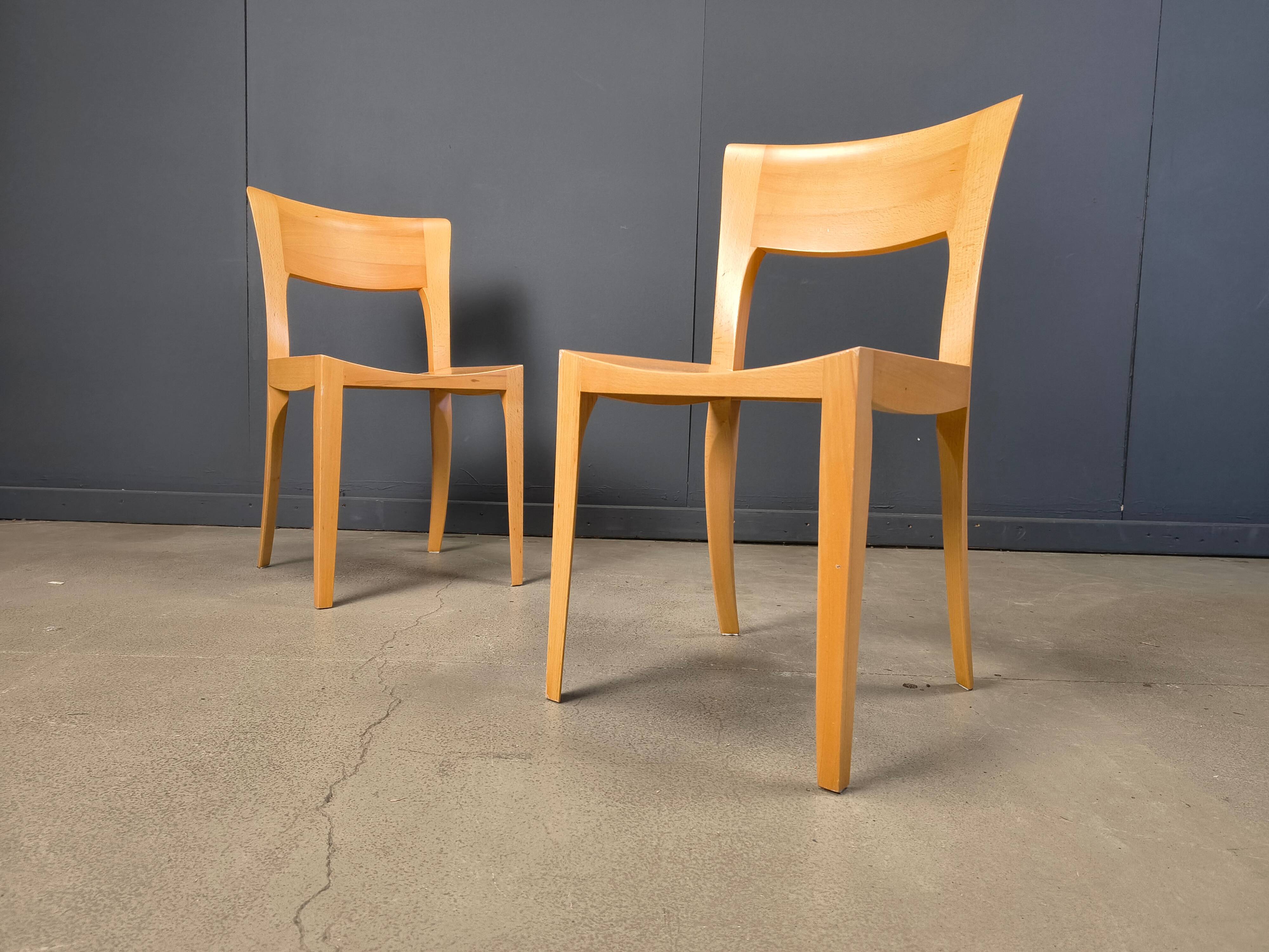 Vintage oak dining chairs, 1980s - Belgium