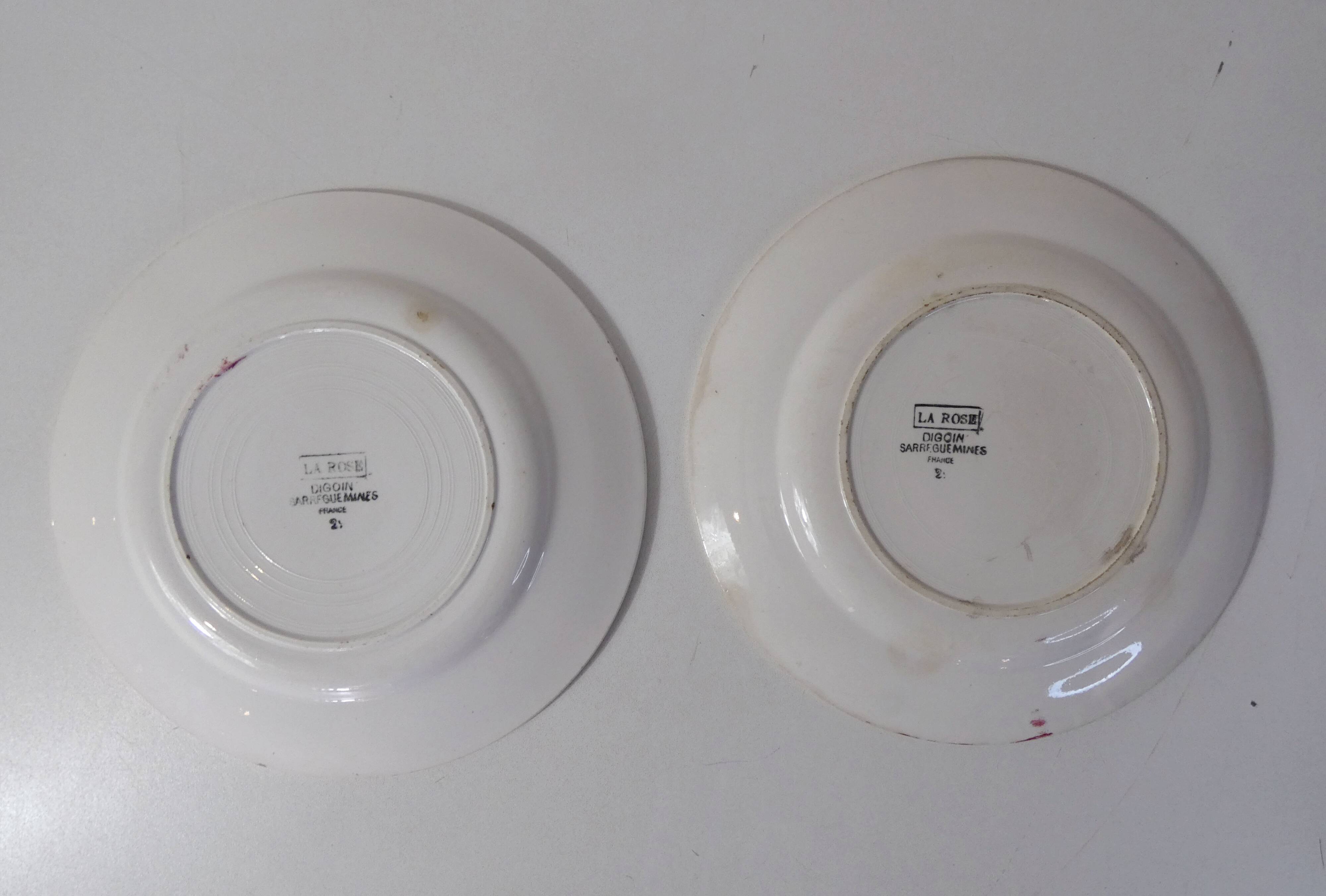 Digoin sarreguemines 2 flat plates la rose