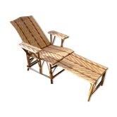Vintage rattan chaise longue 1950